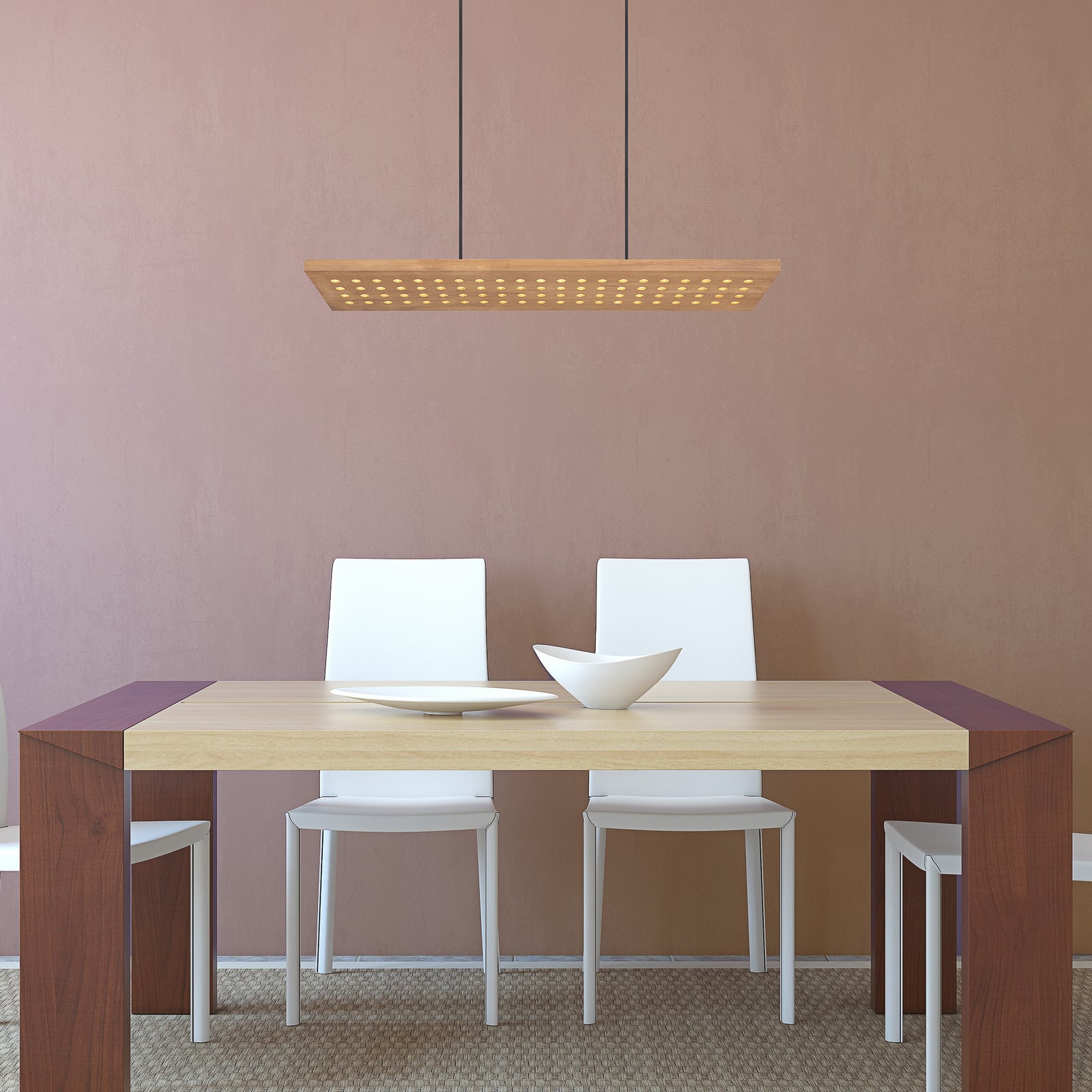 LED pendellampe Dolores tre svart matt 80 cm bakside