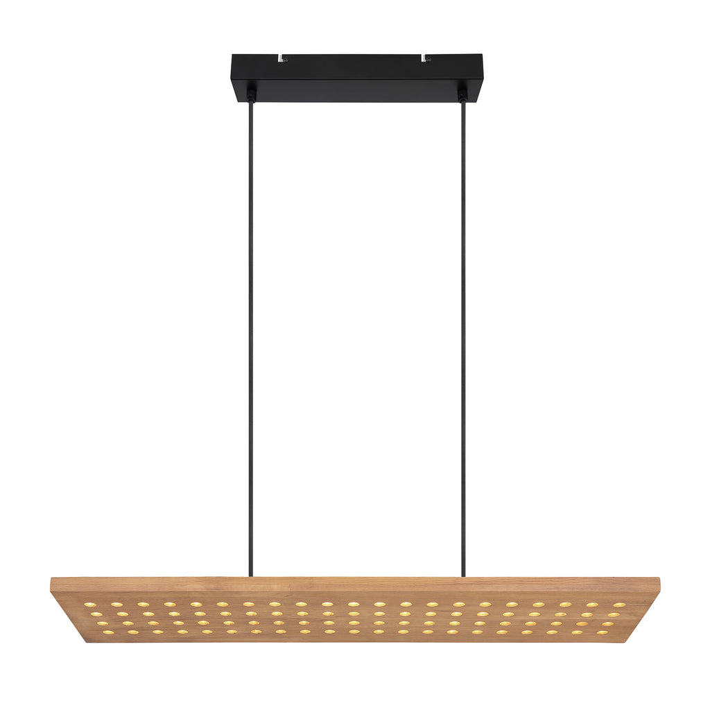 Detalj av LED pendellampe Dolores tre svart matt 80 cm
