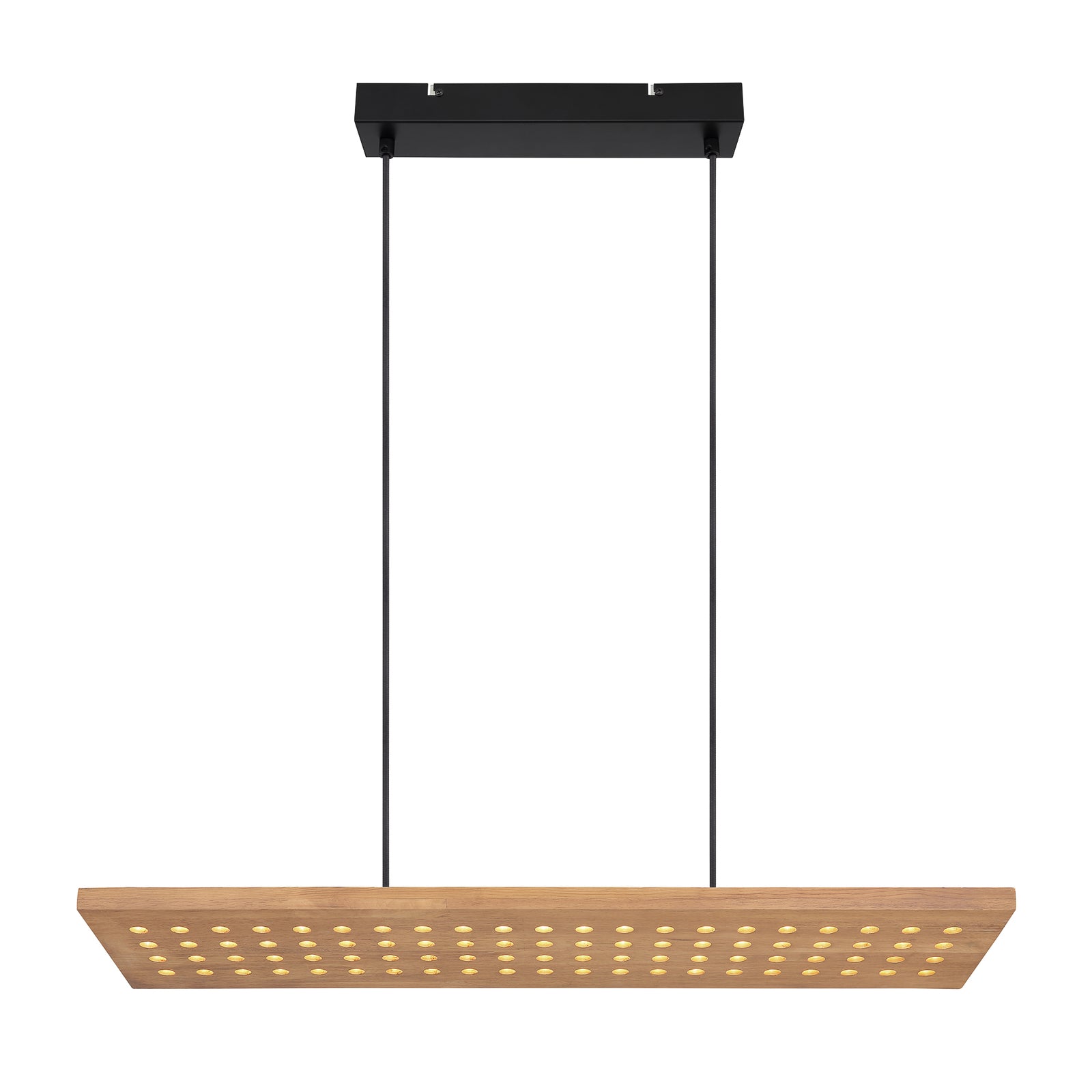 Detalj av LED pendellampe Dolores tre svart matt 80 cm