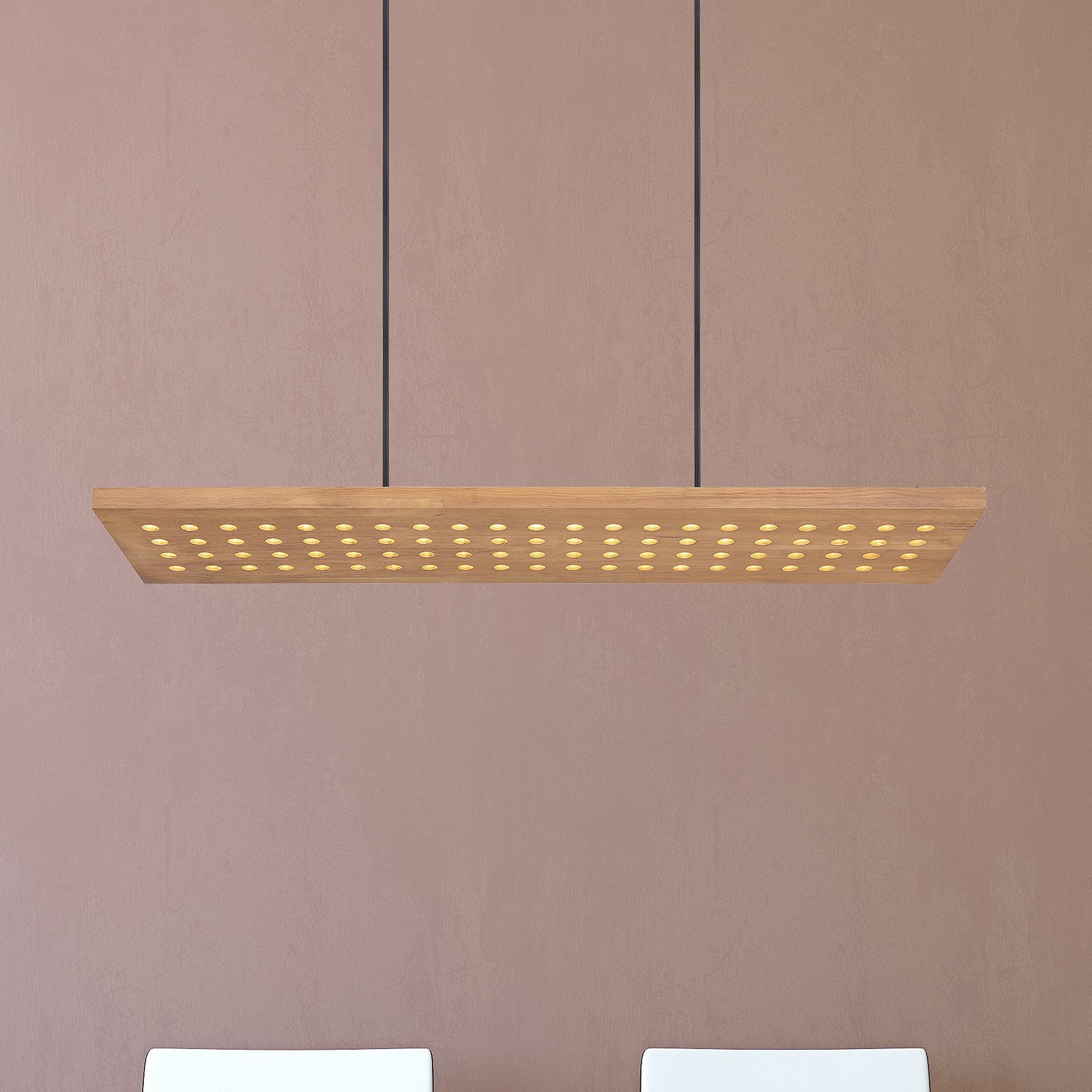 LED pendellampe Dolores tre svart matt 80 cm forfra