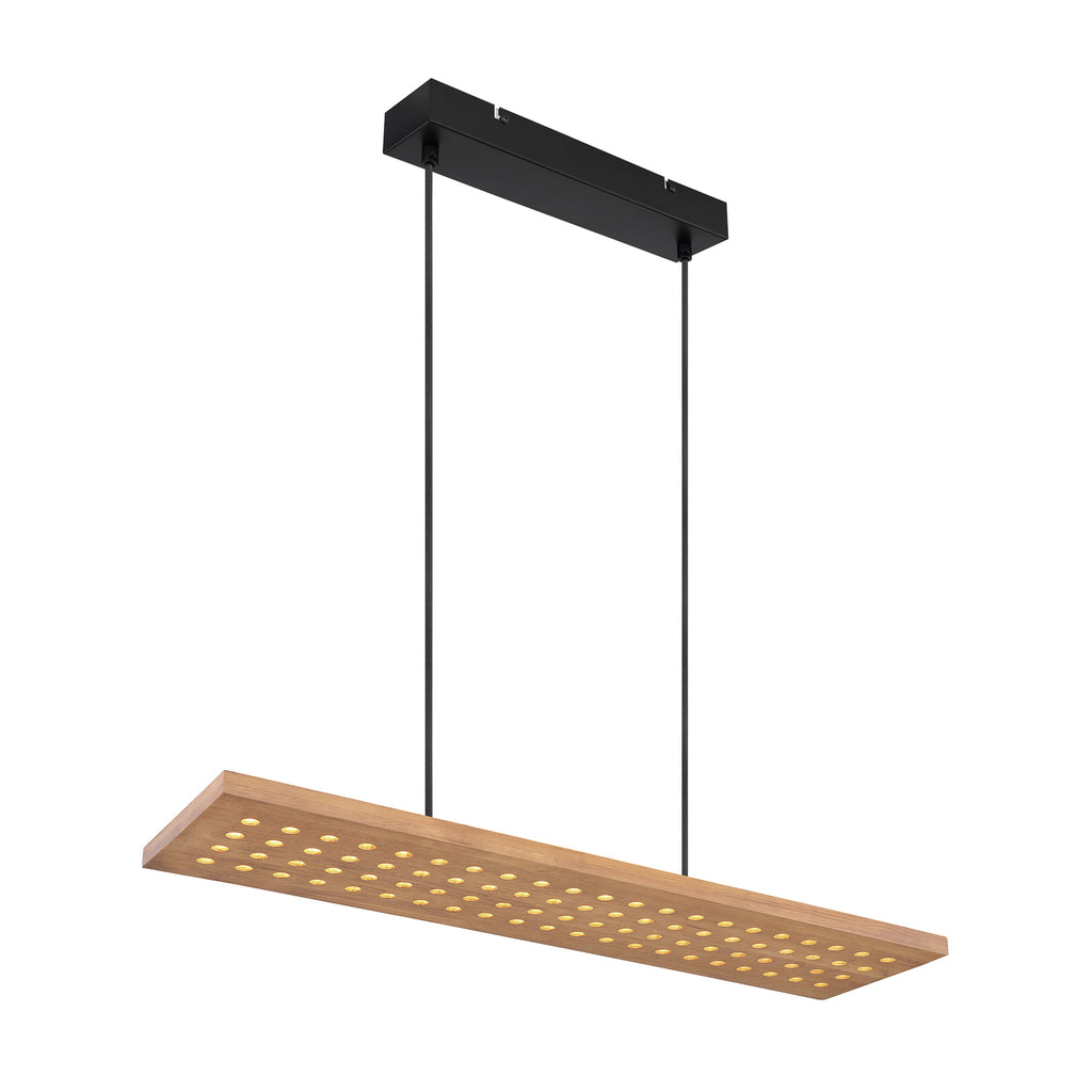 Nærbilde av LED pendellampe Dolores tre svart matt 80 cm materiale