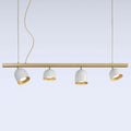 LED pendellampe Dome 4-lys metall gull 120 cm forfra