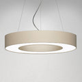 LED pendellampe Donut dimbar stoff beige Ø60 cm forfra