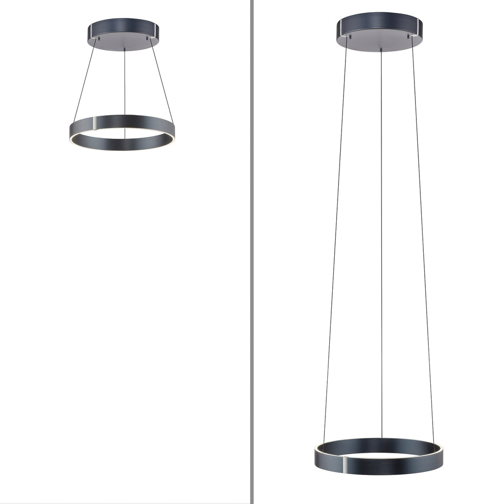 LED pendellampe E-Clipse dimbar aluminium Ø50 cm CCT høydejustering