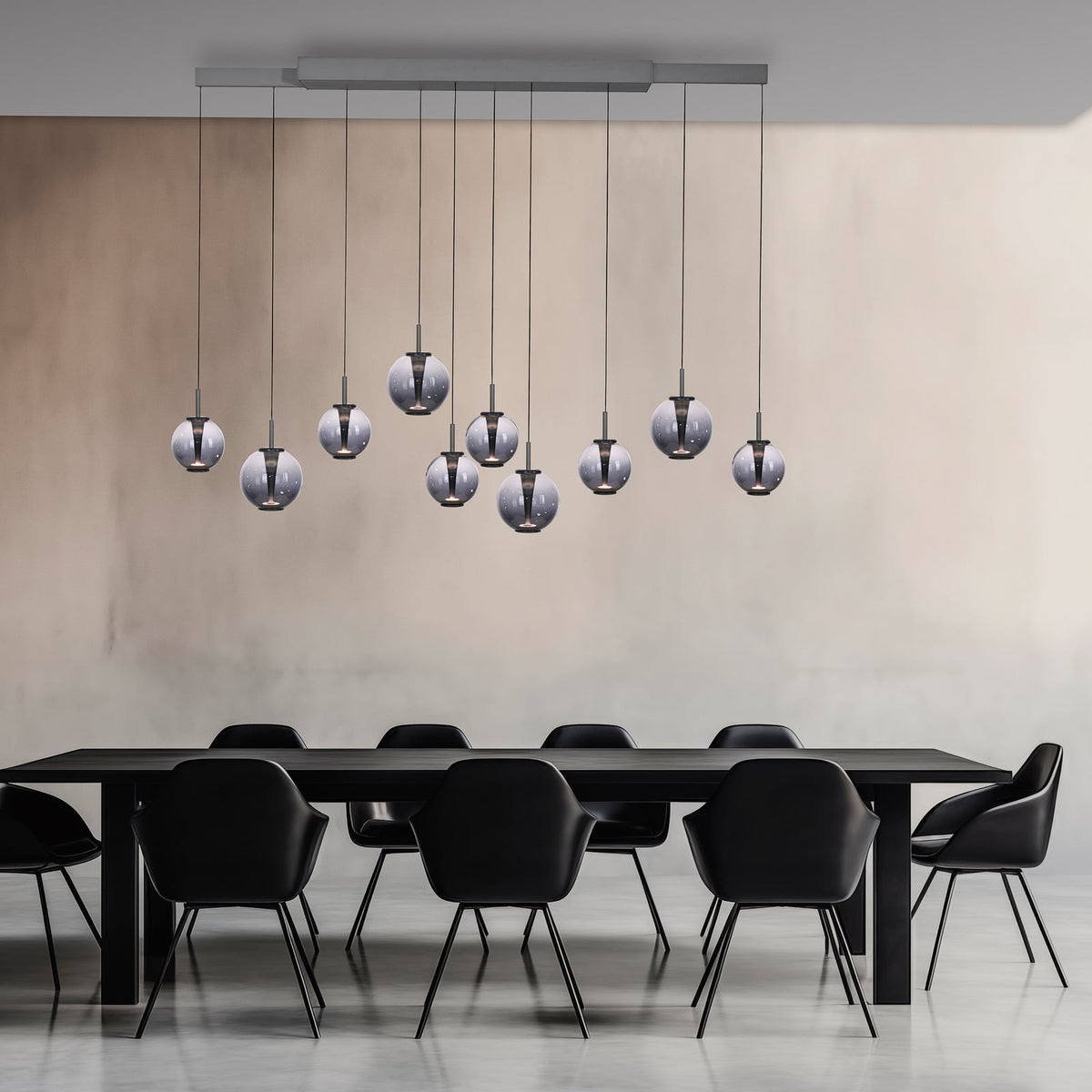 LED pendellampe E-Infinity 10-lys glass CCT dimbar forfra