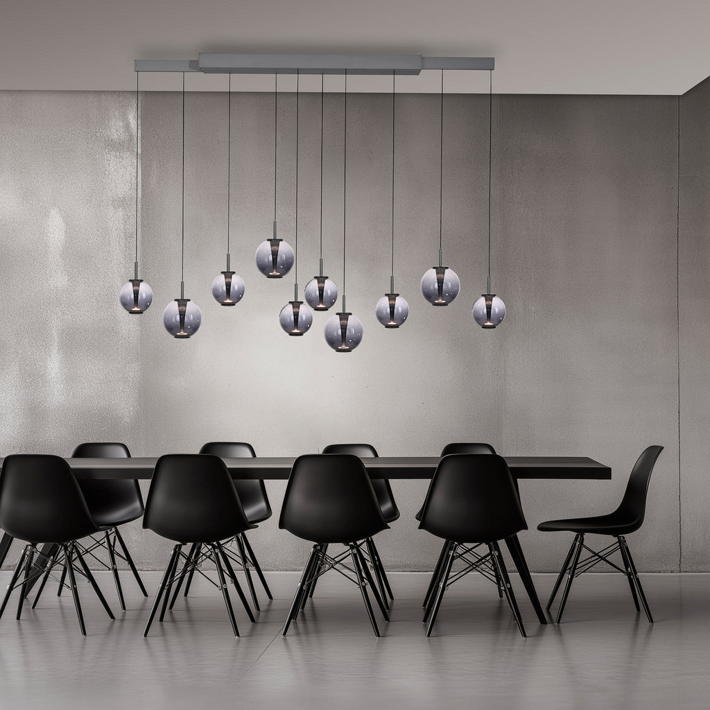 LED pendellampe E-Infinity 10-lys glass CCT dimbar detalj