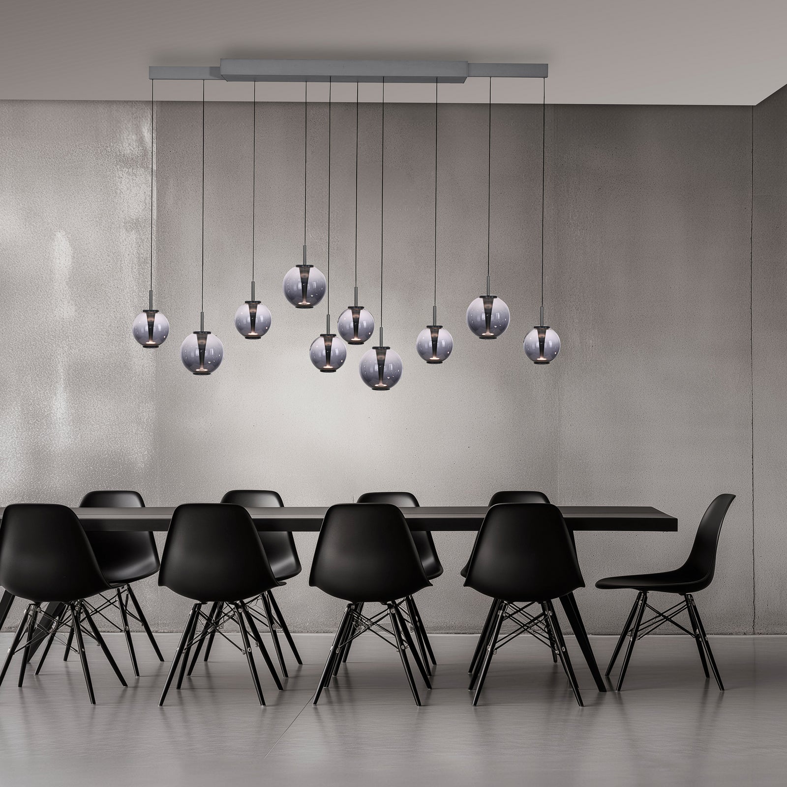 LED pendellampe E-Infinity 10-lys glass CCT dimbar detalj
