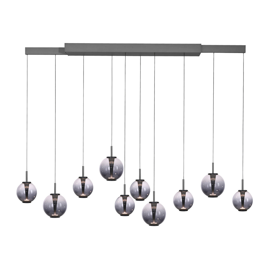 LED pendellampe E-Infinity 10-lys glass CCT dimbar montert i rom