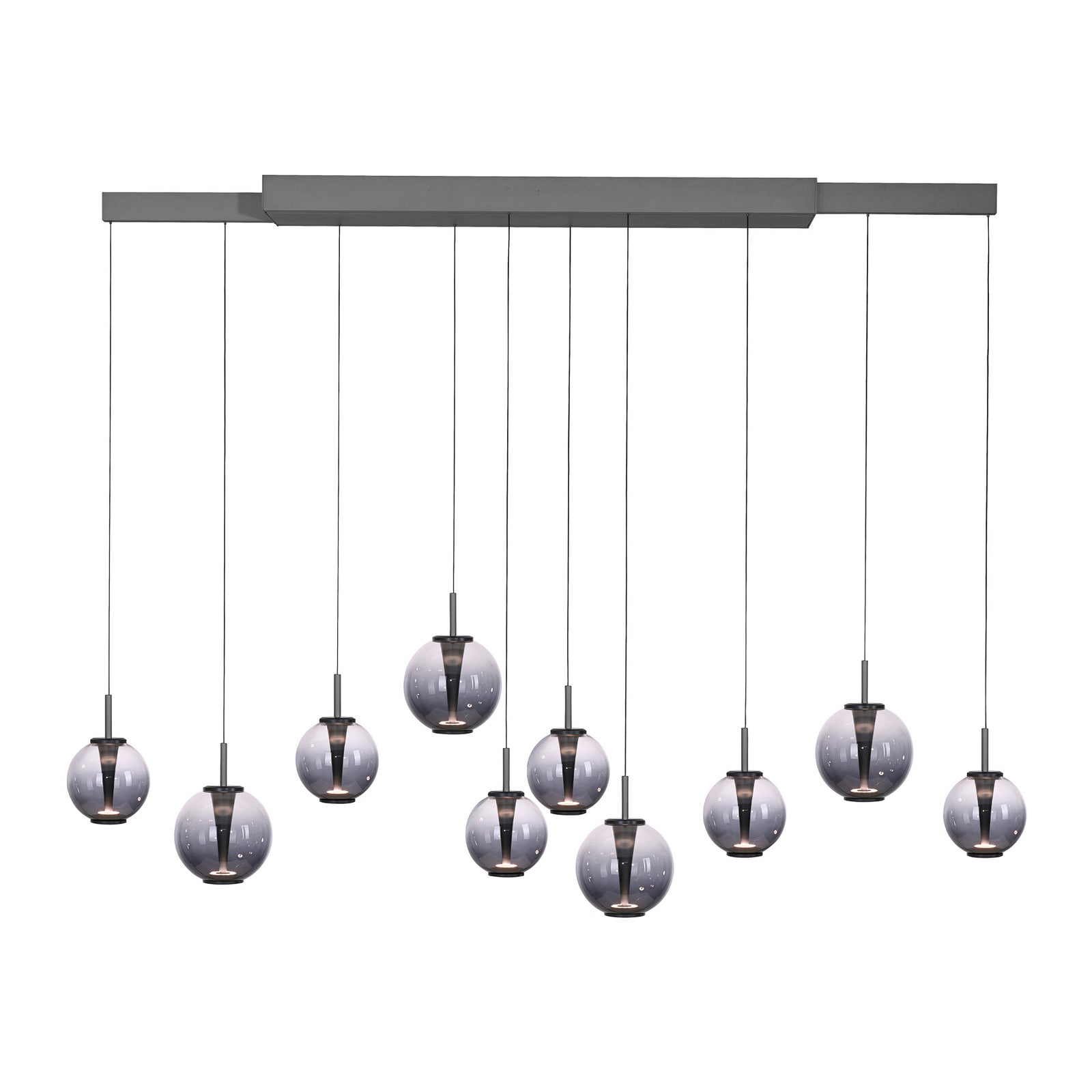 LED pendellampe E-Infinity 10-lys glass CCT dimbar montert i rom