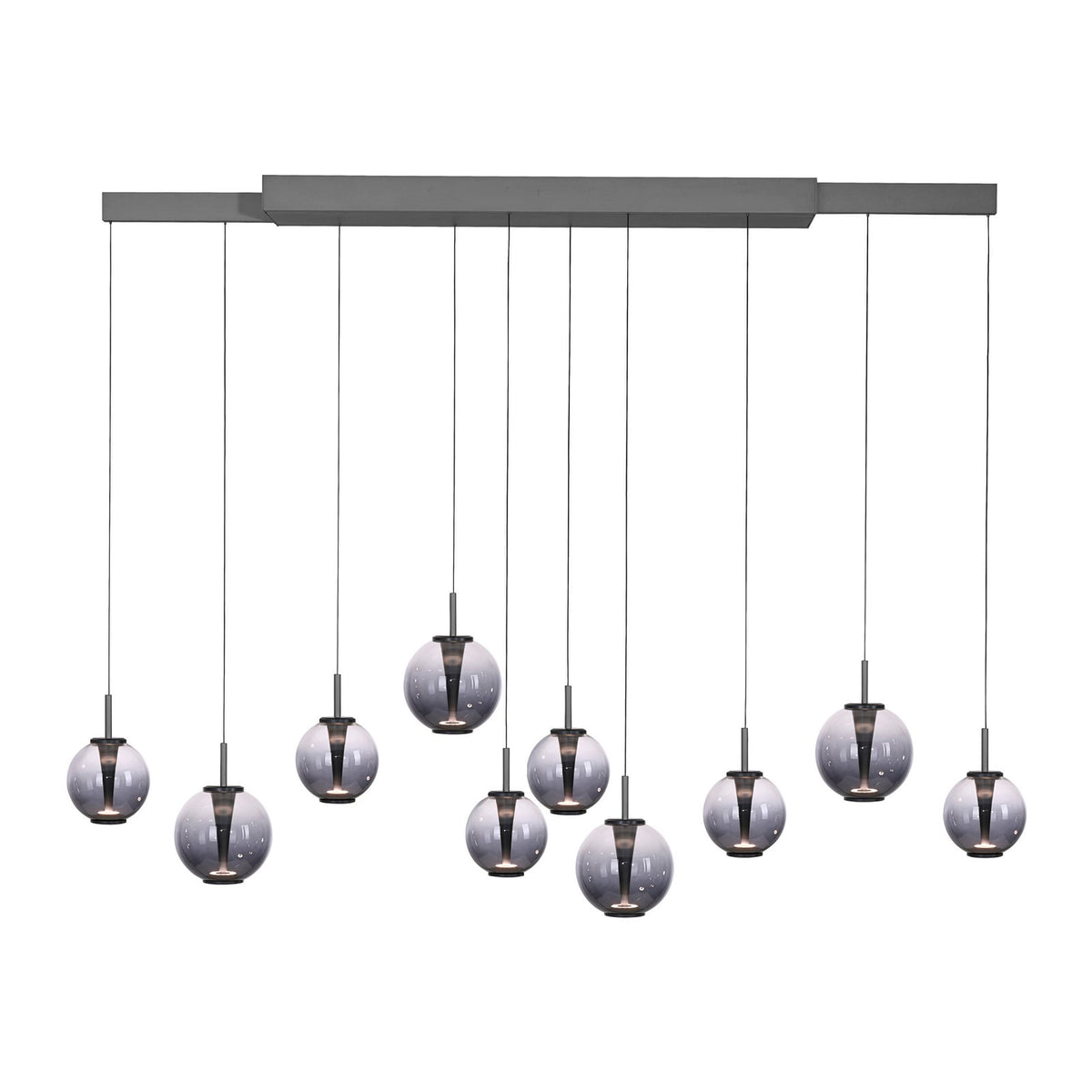 LED pendellampe E-Infinity 10-lys glass CCT dimbar montert i rom