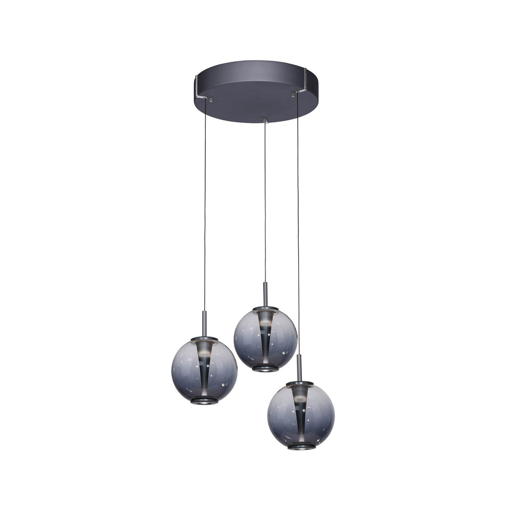 LED pendellampe E-Infinity 3-lys glass Ø50 cm dimbar CCT forfra