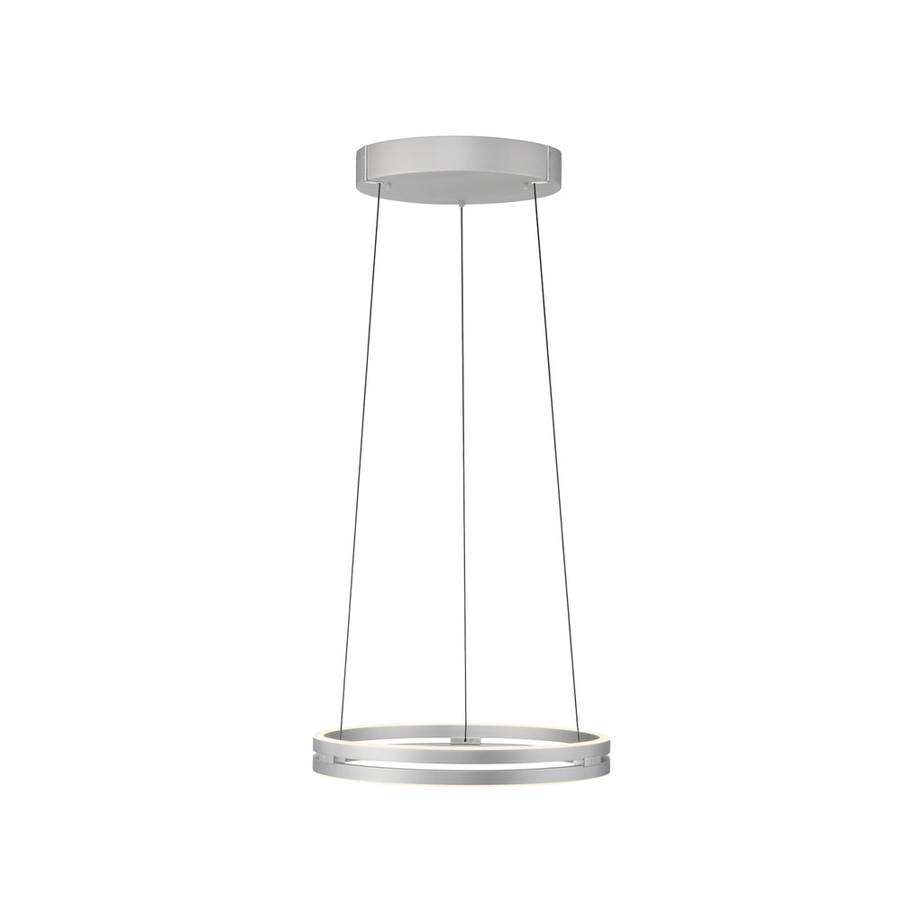LED pendellampe E-Loop aluminium Ø50 cm dimbar sett forfra