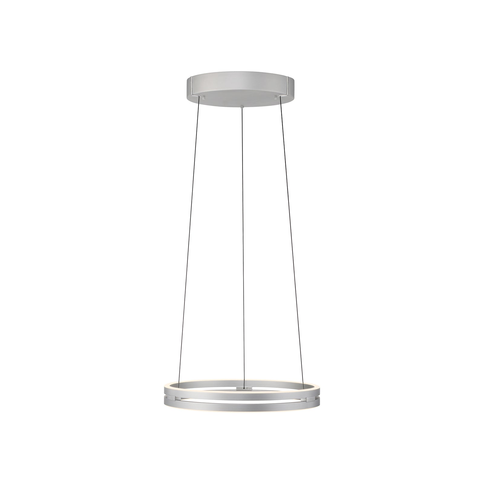 LED pendellampe E-Loop aluminium Ø50 cm dimbar sett forfra