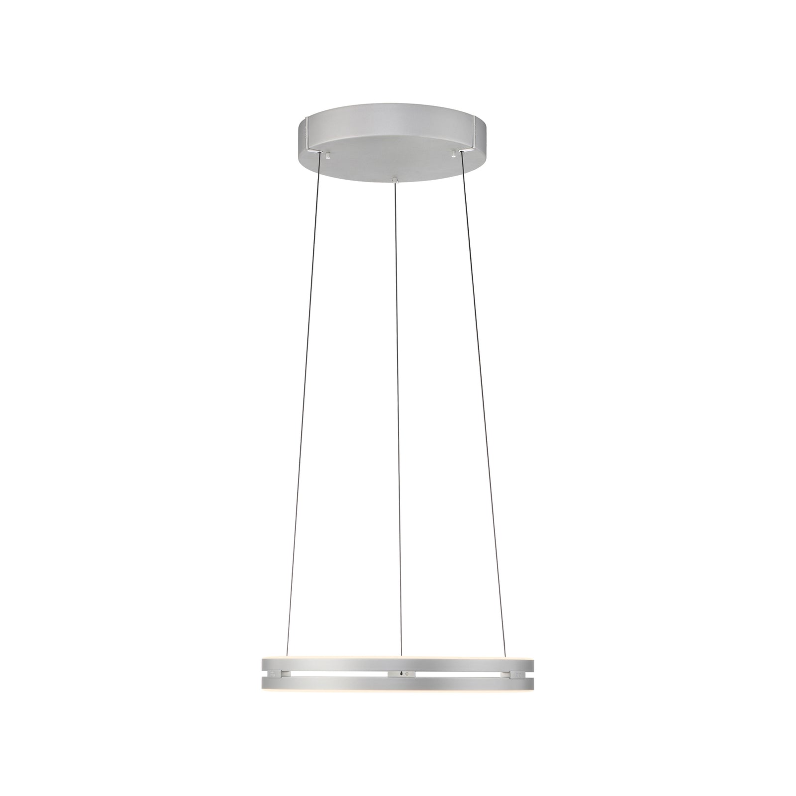 LED pendellampe E-Loop aluminium Ø50 cm dimbar montert i rom