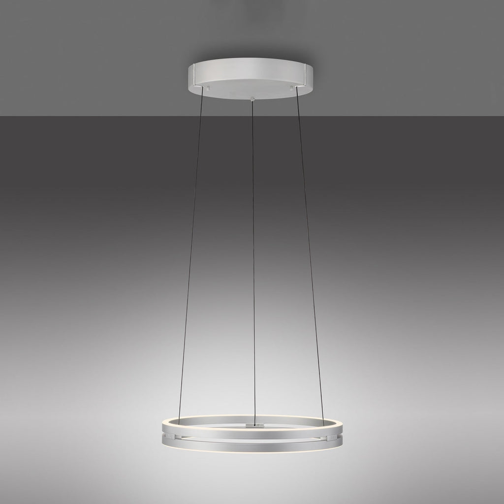 LED pendellampe E-Loop aluminium Ø50 cm dimbar fjernkontroll