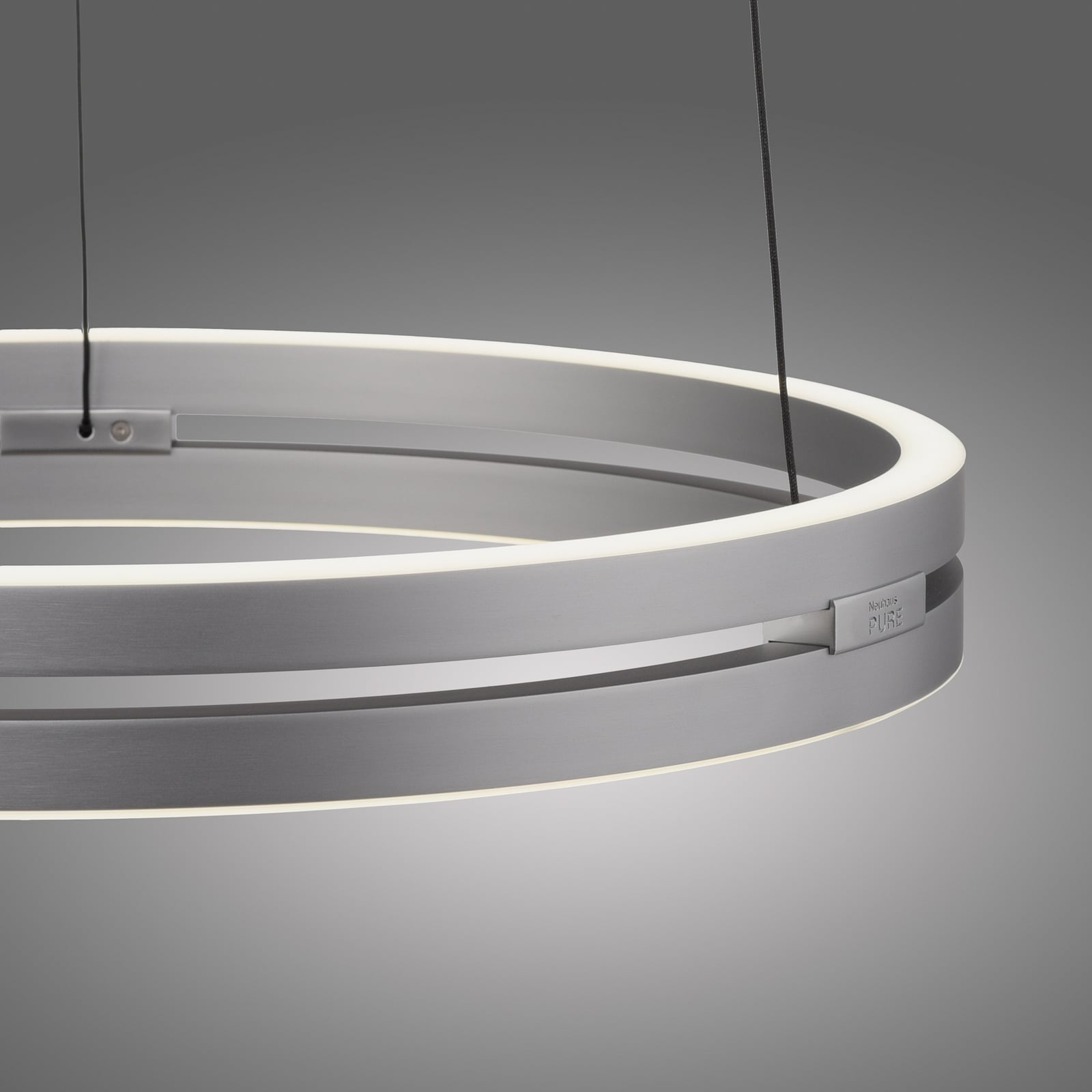 LED pendellampe E-Loop aluminium Ø50 cm dimbar høydejustering