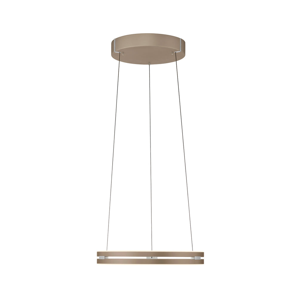 LED pendellampe E-Loop bronse dimbar CCT Ø50 cm montert i rom