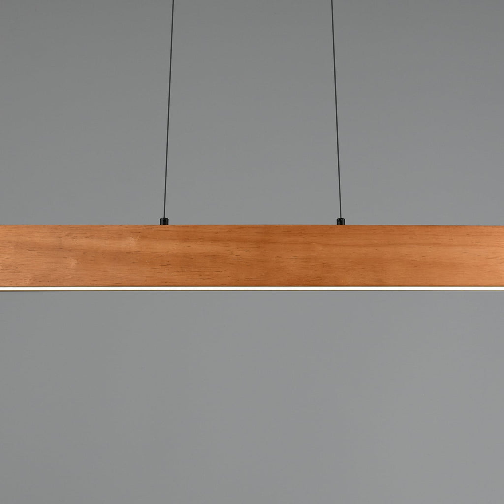 Nærbilde av berøringskontroll på LED pendellampe Edgewood tre dimbar CCT 115 cm