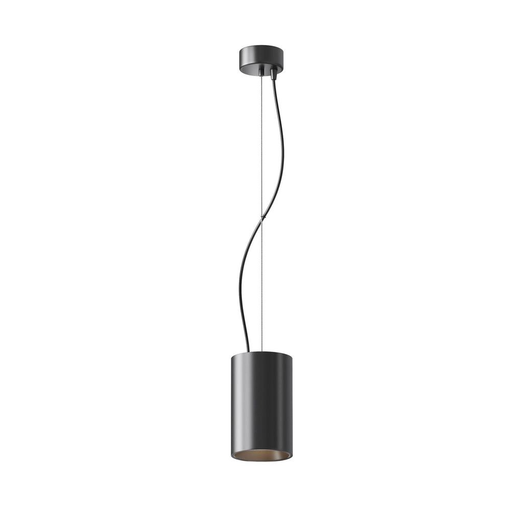 LED pendellampe Efir svart aluminium Ø9,5 cm forfra