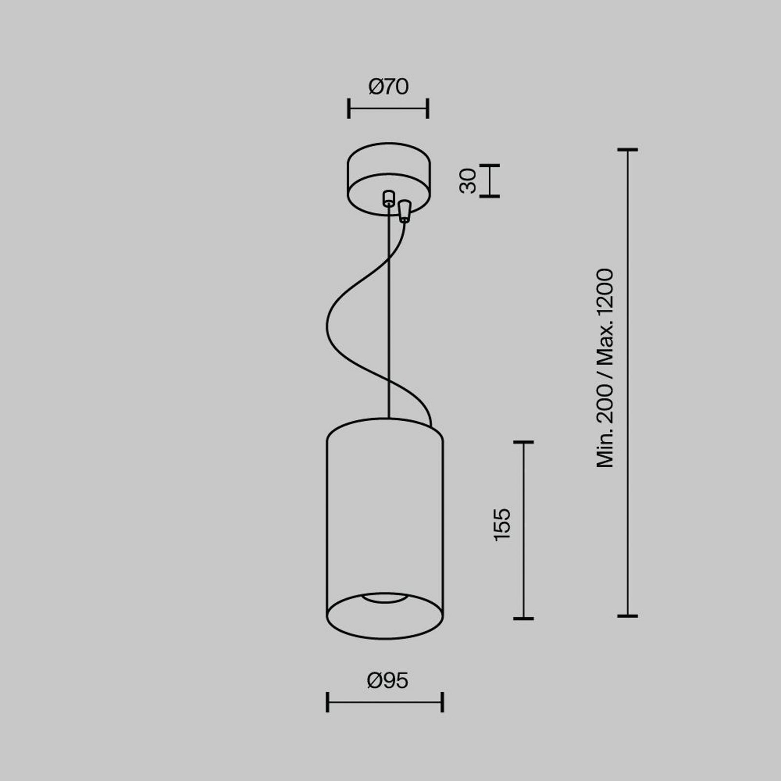 LED pendellampe Efir svart aluminium Ø9,5 cm bakside