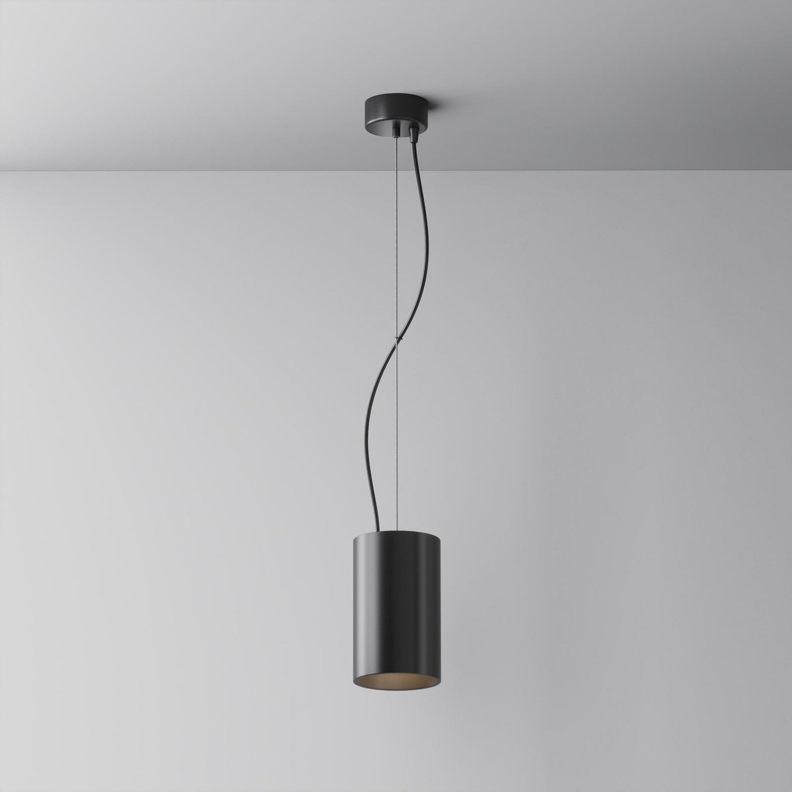 LED pendellampe Efir svart aluminium Ø9,5 cm detalj