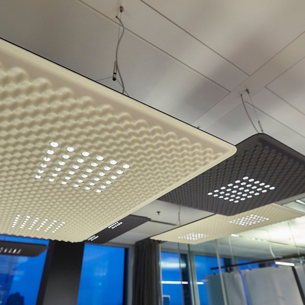 LED pendellampe Eggboard Matrix opp/ned 80 cm dimbar 39W Artemide montert i rom