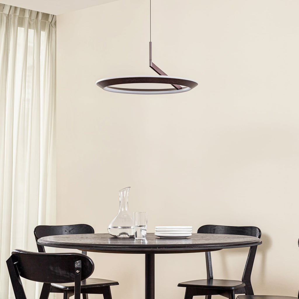LED pendellampe Eldra dimbar CCT brun Ø56 cm montert