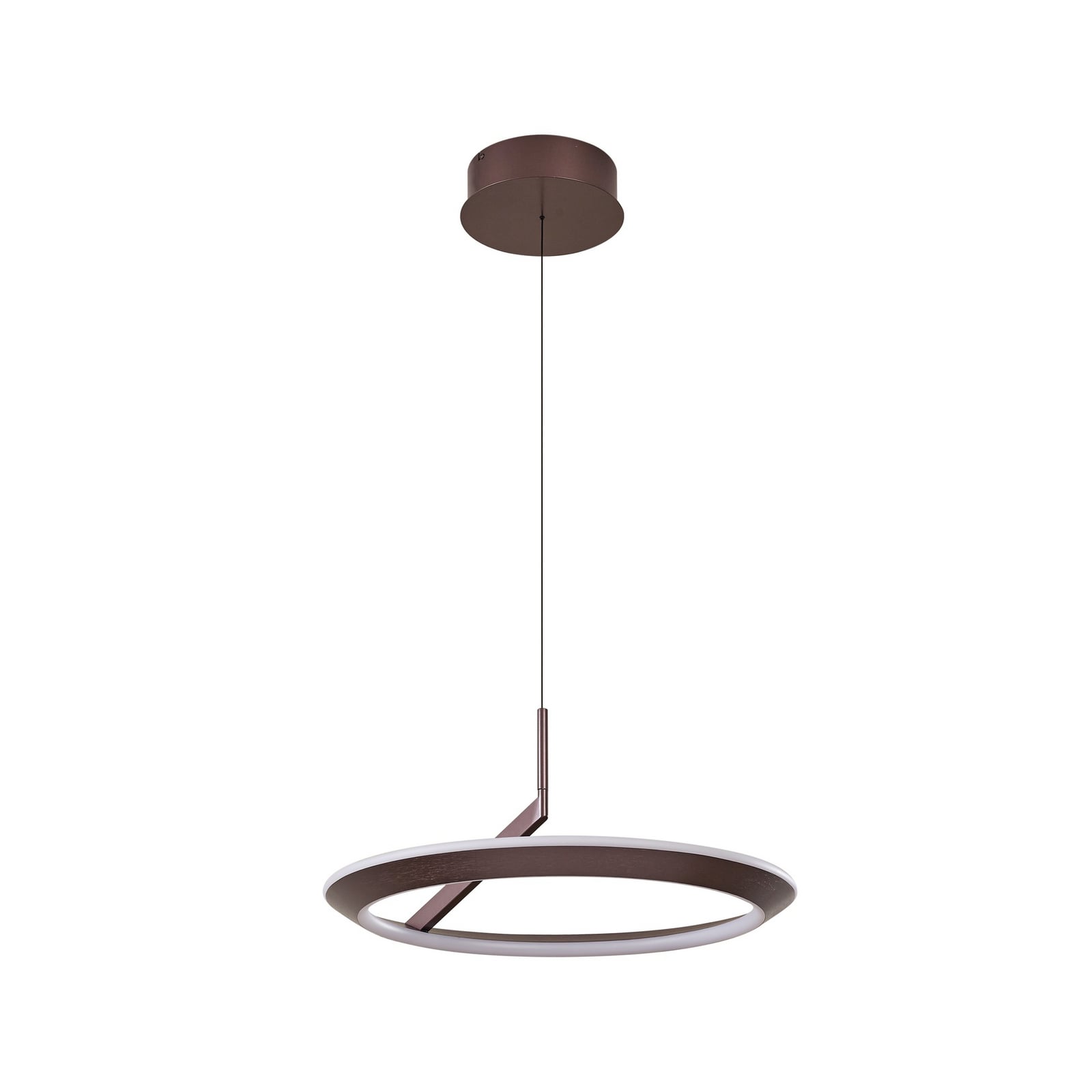LED pendellampe Eldra dimbar CCT brun Ø56 cm nærbilde