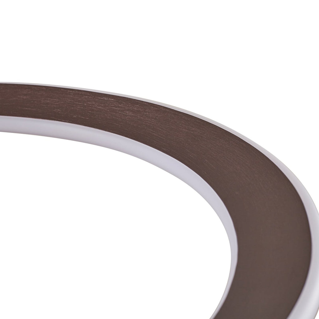 LED pendellampe Eldra dimbar CCT brun Ø56 cm side