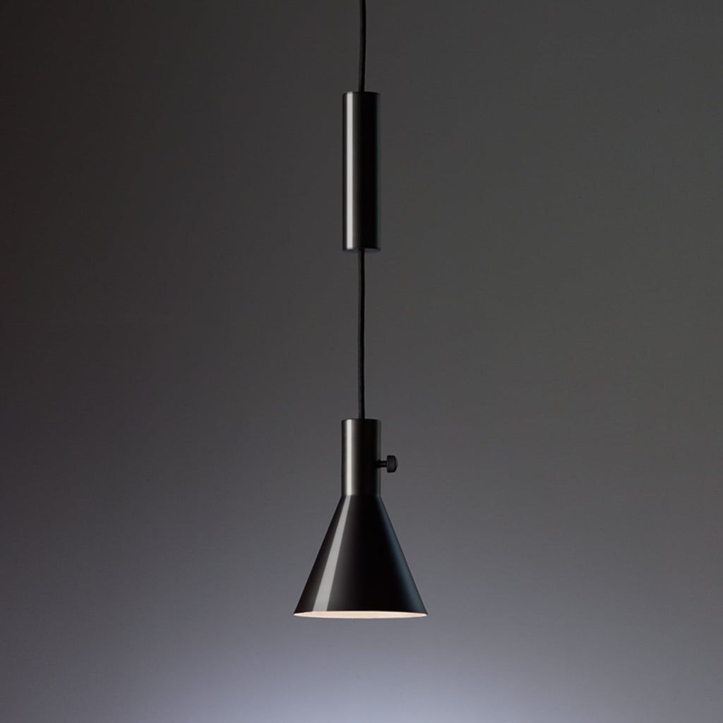 LED pendellampe Eleu dimbar svart blank Ø15,5 cm forfra