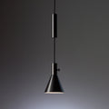 LED pendellampe Eleu dimbar svart blank Ø15,5 cm forfra