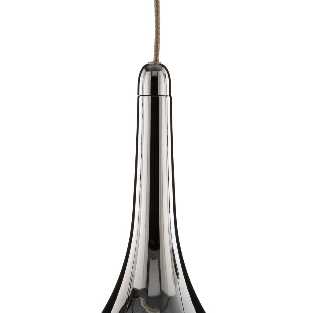 Kromfinish på LED pendellampe Elie 1-lys krom/glass Ø10 cm