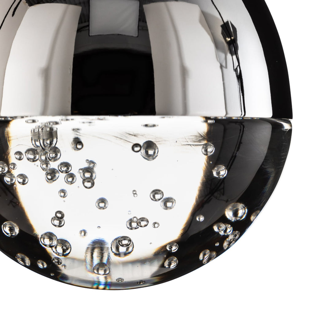 Montert LED pendellampe Elie 1-lys krom/glass Ø10 cm i rom