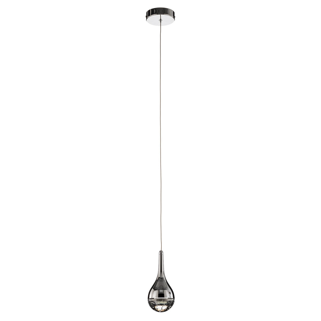 Nærbilde av Blasenglas på LED pendellampe Elie 1-lys krom/glass Ø10 cm
