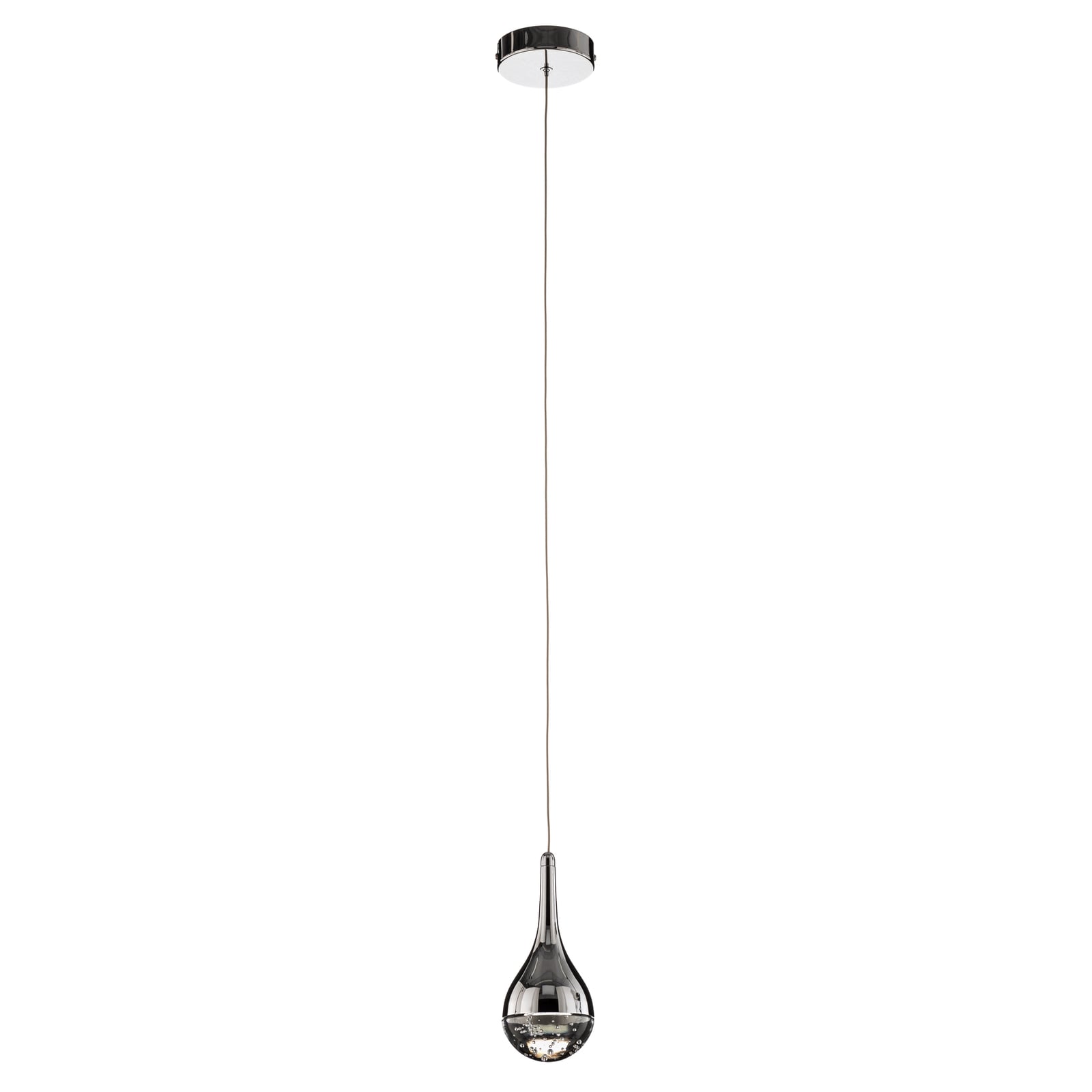 Nærbilde av Blasenglas på LED pendellampe Elie 1-lys krom/glass Ø10 cm