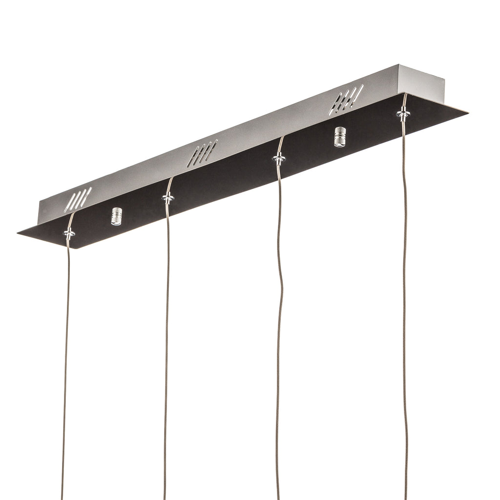 LED pendellampe Elie 4-lys krom bobleglass sett fra undersiden