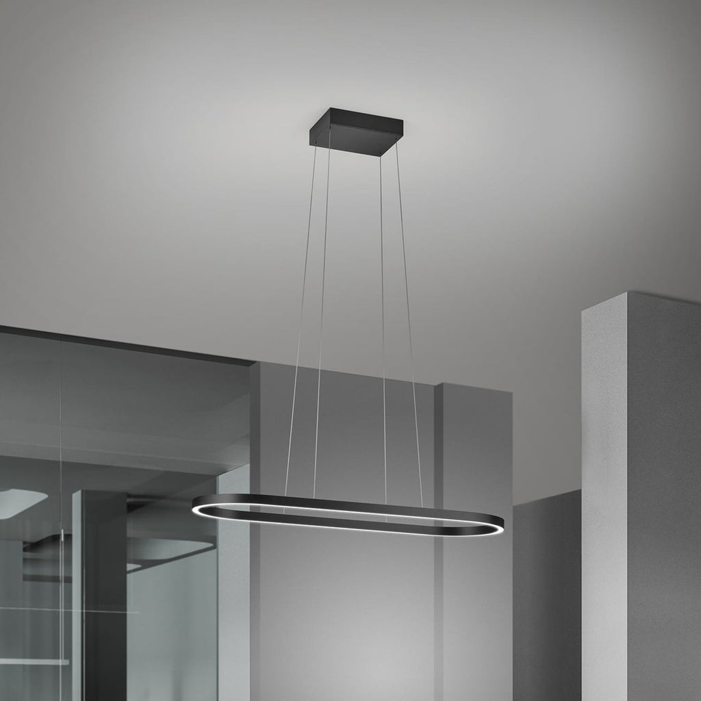 LED pendellampe Elin aluminium svart 95 cm forfra