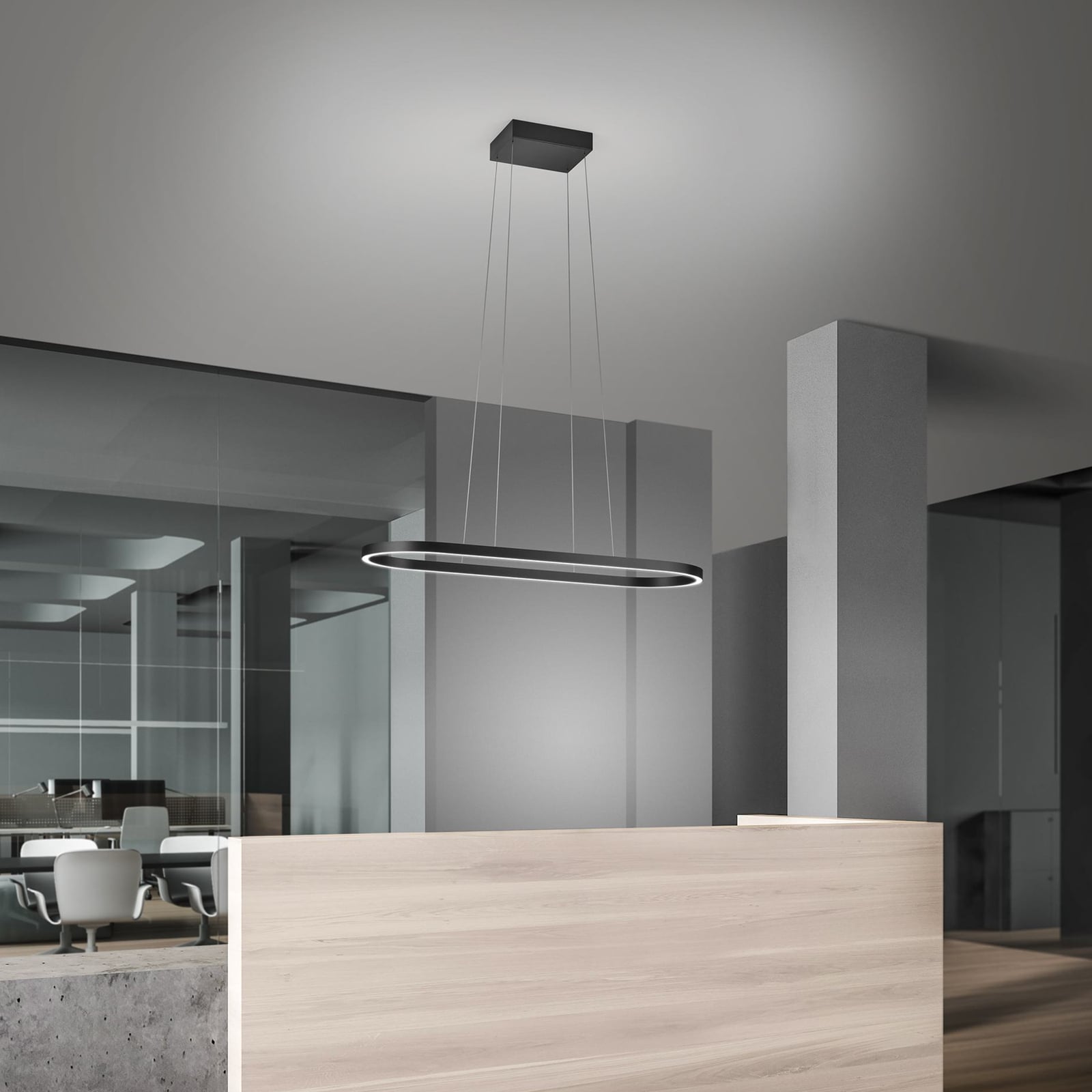 LED pendellampe Elin aluminium svart 95 cm bakside