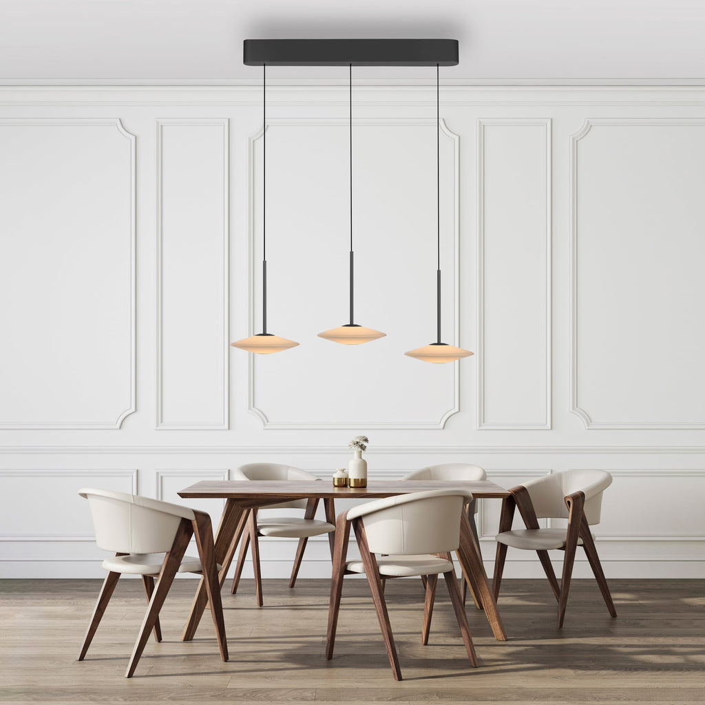 LED pendellampe Elipsa 3-lys dimbar hvit/svart 86 cm bakside