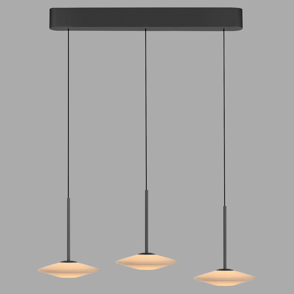 LED pendellampe Elipsa 3-lys dimbar hvit/svart 86 cm nærbilde av lyskilde
