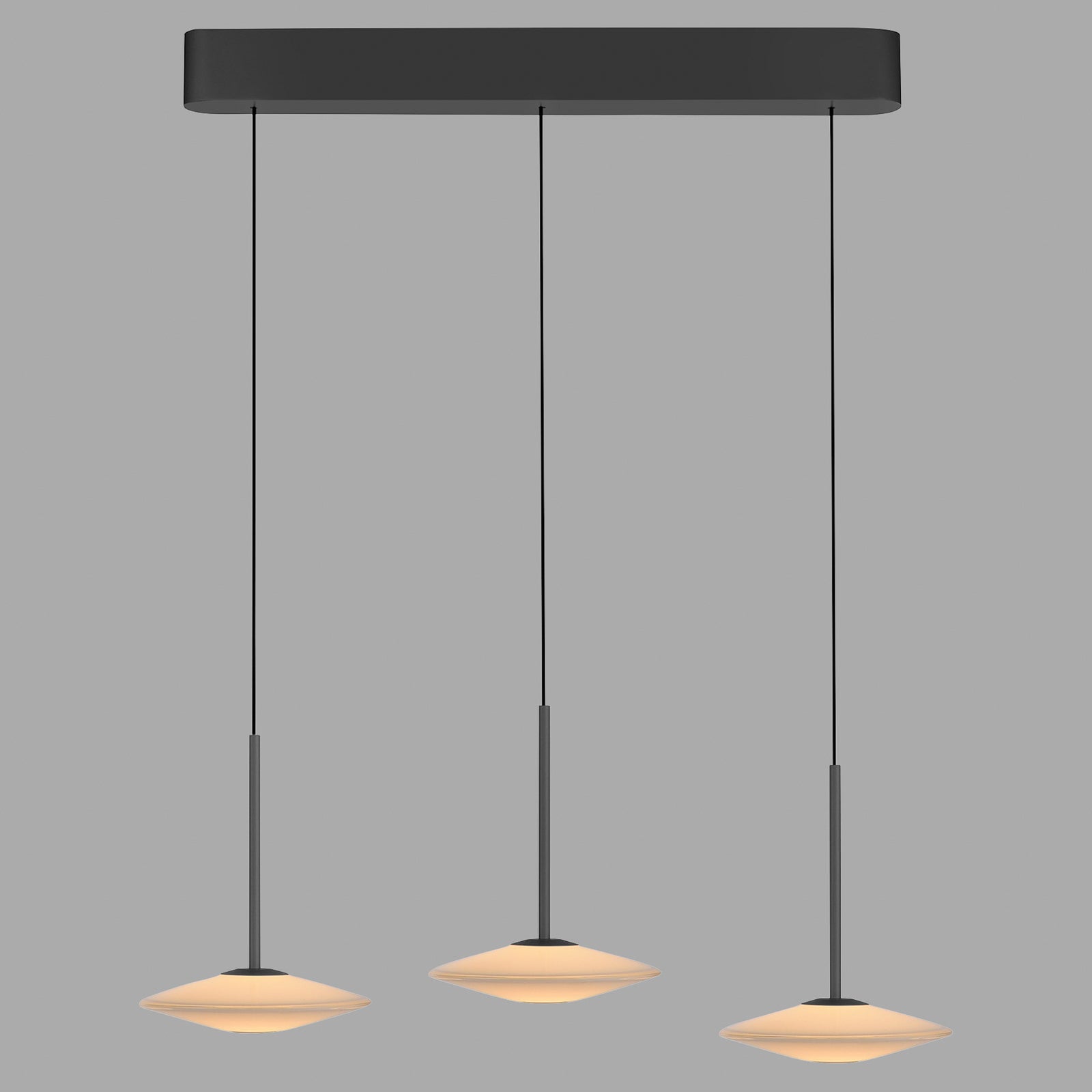 LED pendellampe Elipsa 3-lys dimbar hvit/svart 86 cm nærbilde av lyskilde