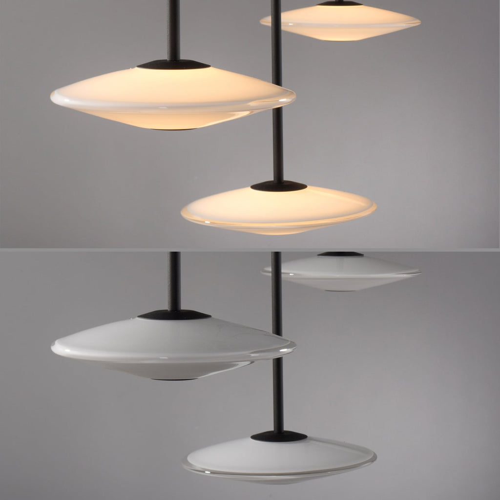 LED pendellampe Elipsa 3-lys dimbar hvit/svart 86 cm høydejustering