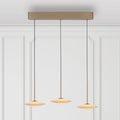 LED pendellampe Elipsa 3-lys hvit/bronse dimbar 86 cm forfra