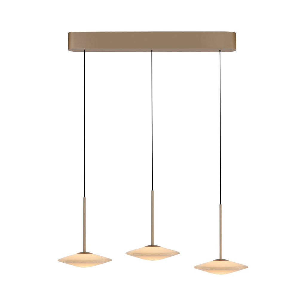 Montert LED pendellampe Elipsa 3-lys hvit/bronse dimbar 86 cm i rom