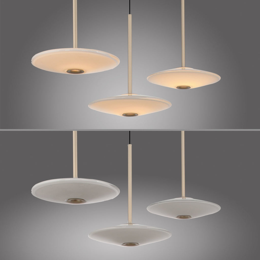 LED pendellampe Elipsa 3-lys hvit/bronse dimbar 86 cm høydejustering