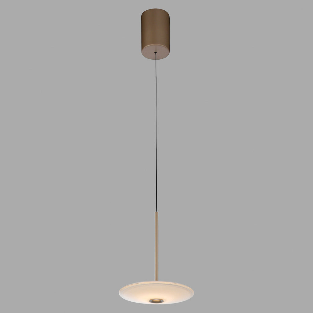 LED pendellampe Elipsa hvit/bronse glass Ø20 cm nærbilde