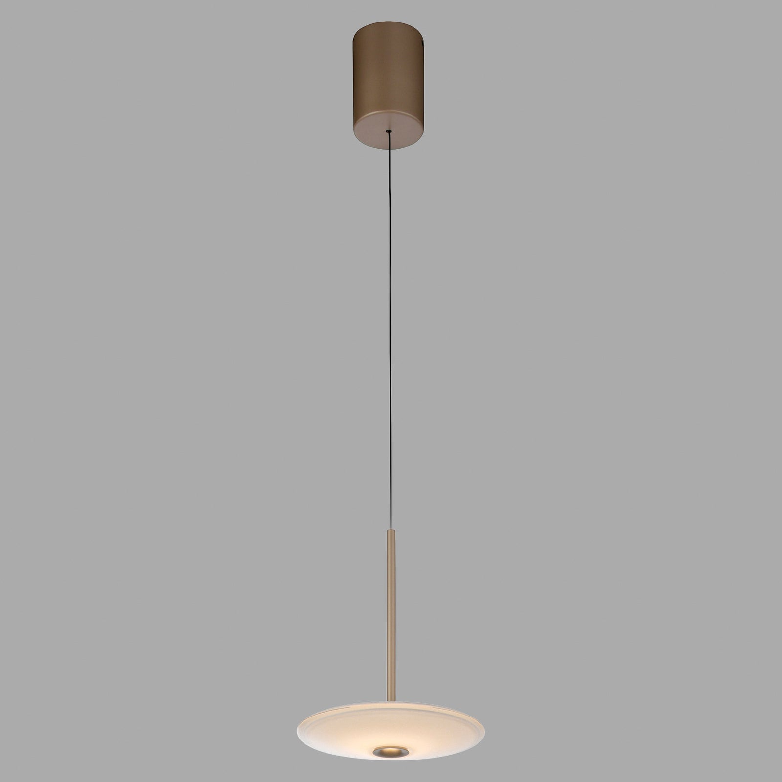 LED pendellampe Elipsa hvit/bronse glass Ø20 cm nærbilde