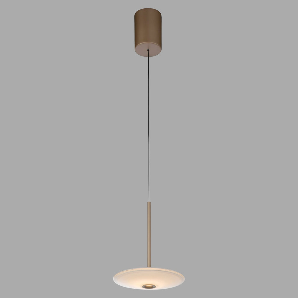 LED pendellampe Elipsa hvit/bronse glass Ø20 cm nærbilde