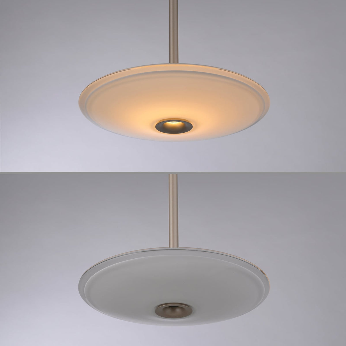 LED pendellampe Elipsa hvit/bronse glass Ø20 cm justerbar høyde