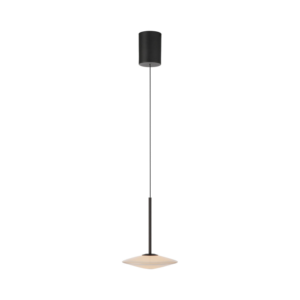 LED pendellampe Elipsa hvit/svart Ø20 cm dimbar montert i rom